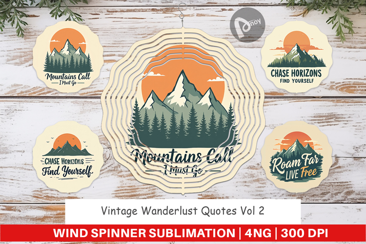 Wind Spinner Vintage Wanderlust Quotes