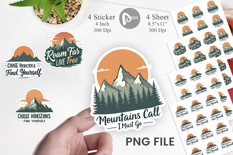 Vintage Wanderlust Quotes Sticker