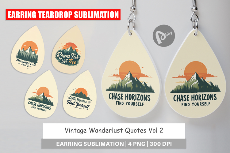 Earring Vintage Wanderlust Quotes
