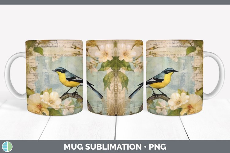 GorgeousDecoupage Warblers Mug Wrap design.
