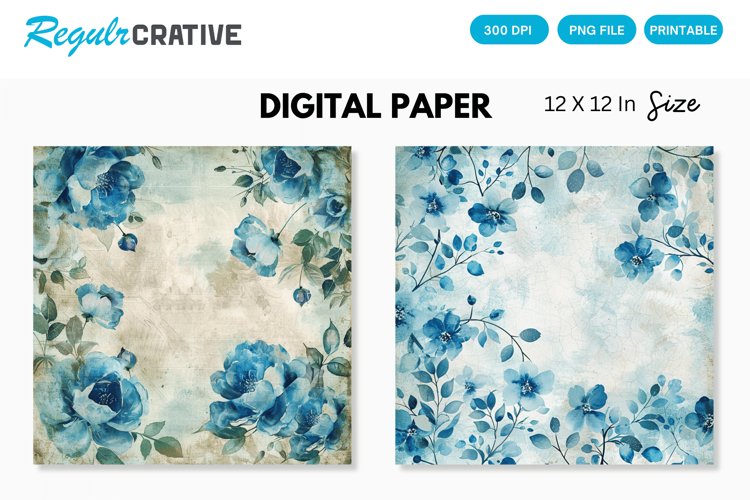 Blue Flower Clipart Image 4