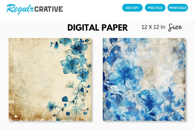 Blue Flower Clipart Image 5