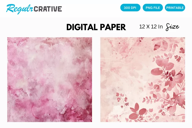 Vintage Watercolor Pale Pink Digital Paper