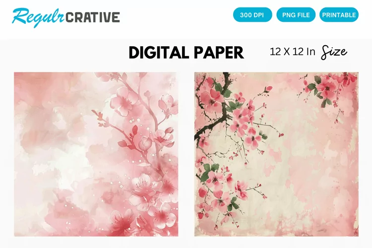 Vintage Watercolor Pale Pink Digital Paper