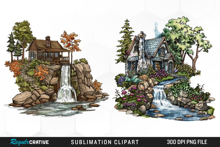 Waterfall Illustration Image 6