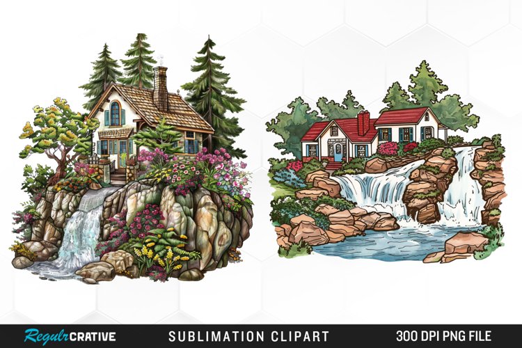 Waterfall Illustration Image 3