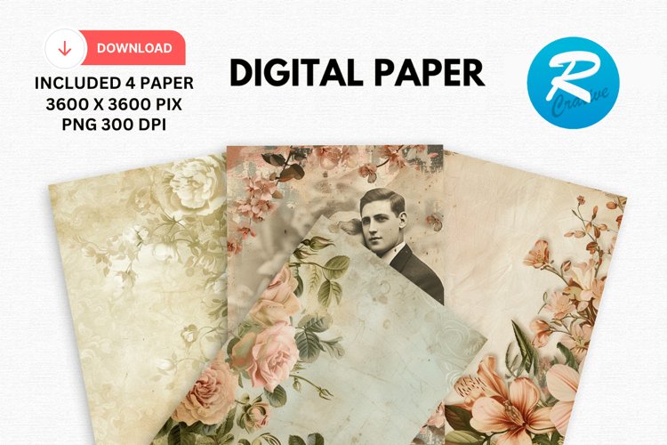 Vintage Wedding Digital Paper, Wedding Background