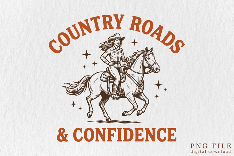Vintage Western Cowgirl Sublimation PNG