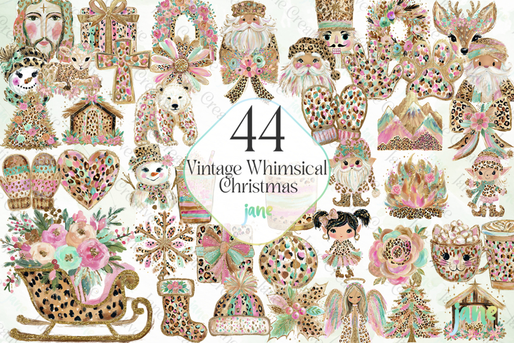 Vintage Whimsical Christmas Sublimation