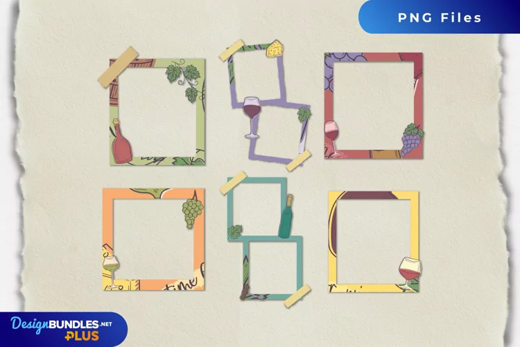 Vintage Wine Seamless Pattern Frames