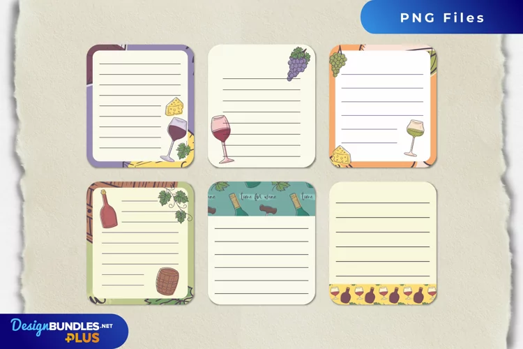 Vintage Wine Seamless Pattern Shaped Journaling Area