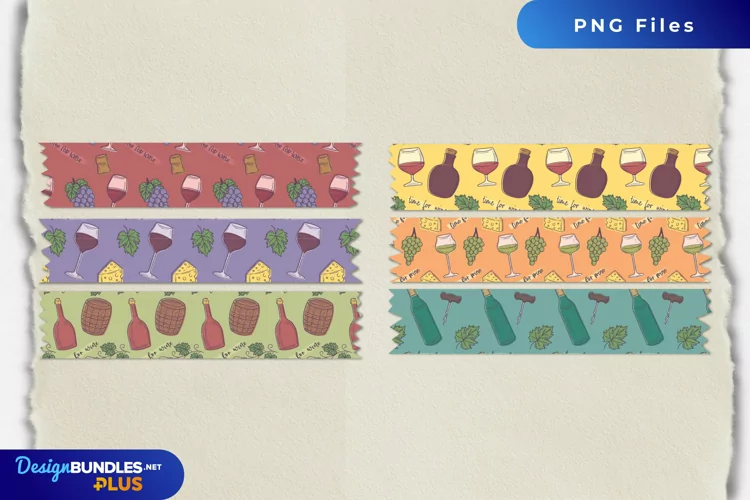 Vintage Wine Seamless Pattern Tape