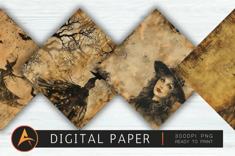 Vintage Witch Digital Paper