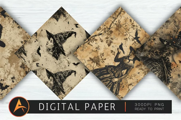 Vintage Witch Digital Paper
