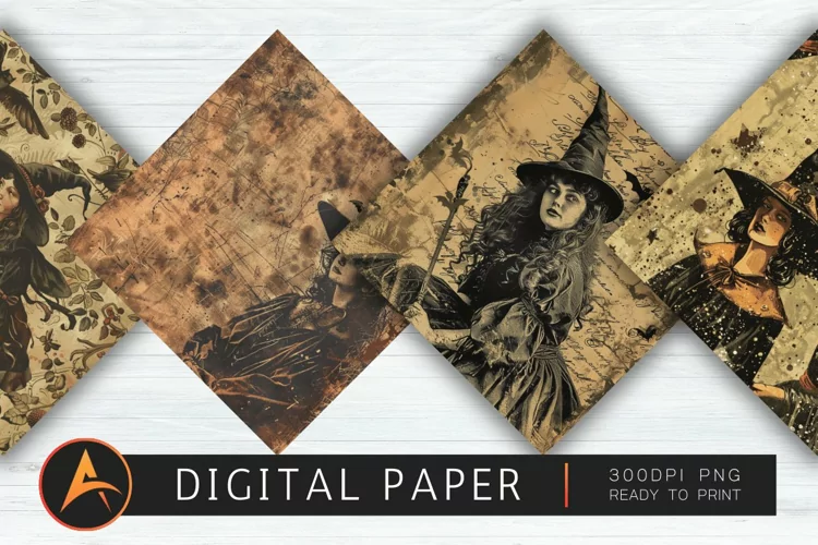 Vintage Witch Digital Paper