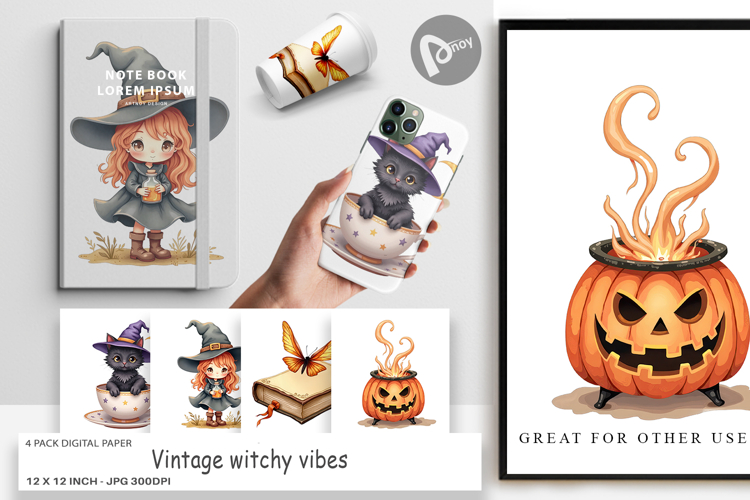 Digital Paper Vintage Witchy Vibes