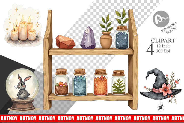 Vintage Witchy Vibes Clipart