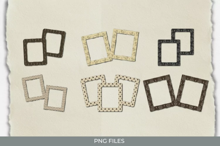 Vintage Wolf Seamless Pattern Frames