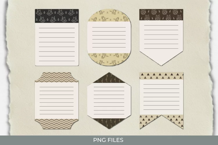 Vintage Wolf Seamless Pattern Shaped Journaling Area