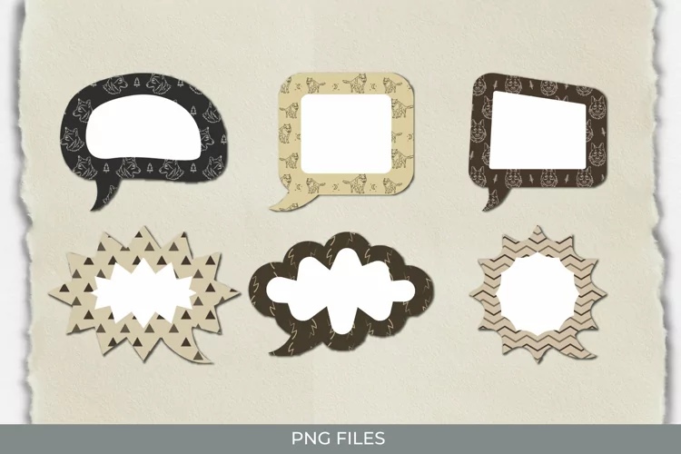 Vintage Wolf Seamless Pattern Speech Bubbles