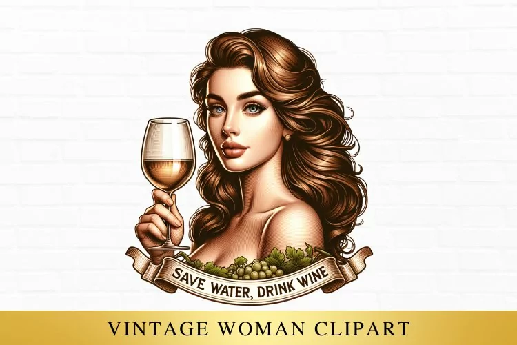 Retro woman clipart, Retro woman sublimation