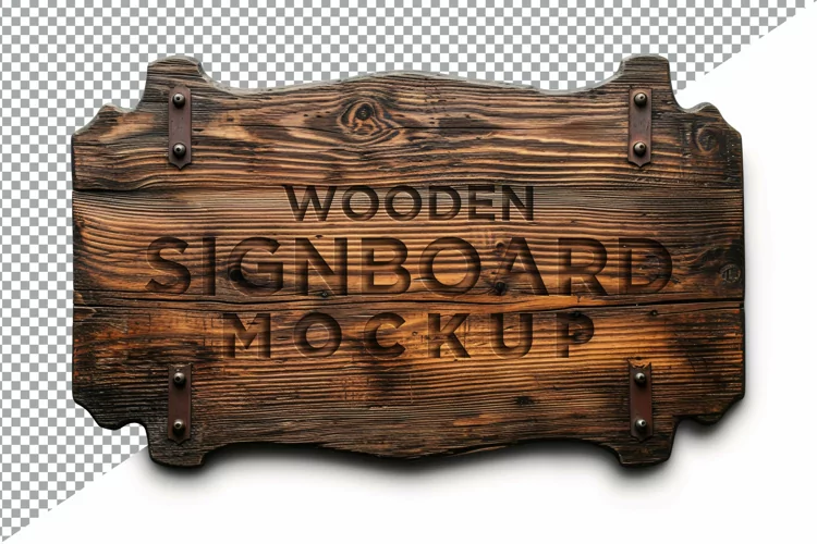 Vintage Wooden Signage Mockup Template