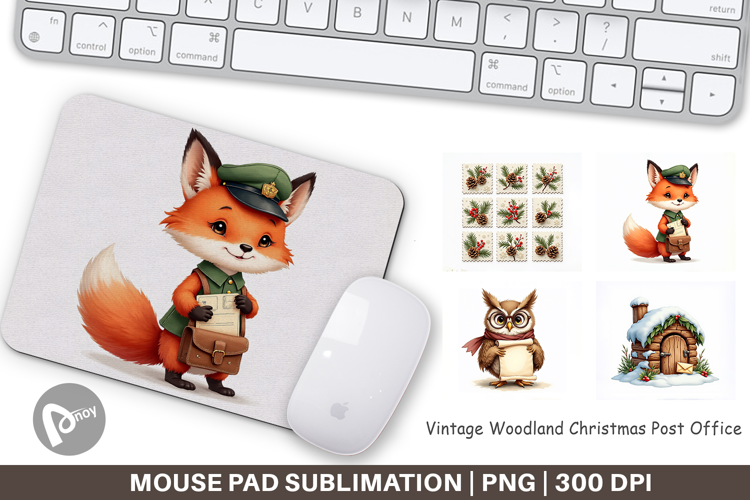 Vintage Woodland Post Office Mouse Pad
