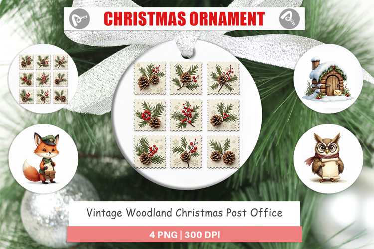 Vintage Woodland Post Office Ornament