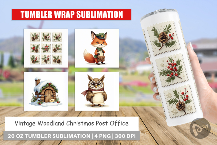 Vintage Woodland Post Office Tumbler