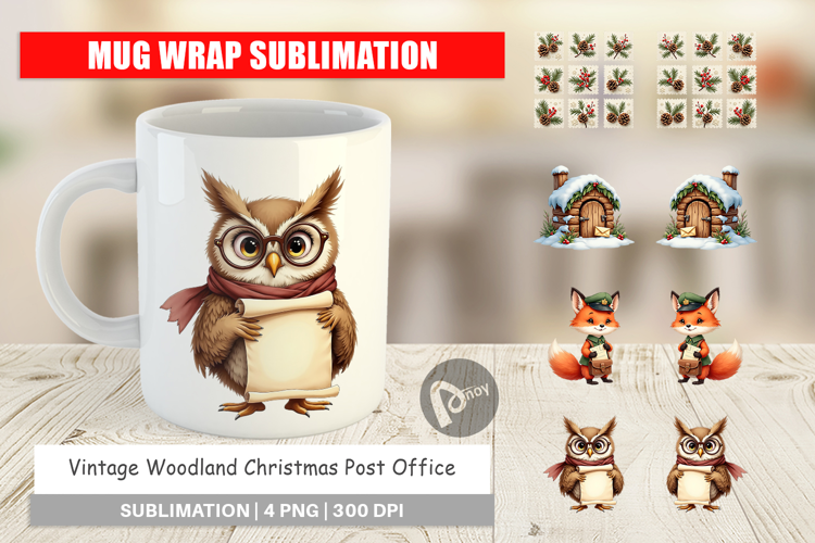 Vintage Woodland Post Office Mug Wrap