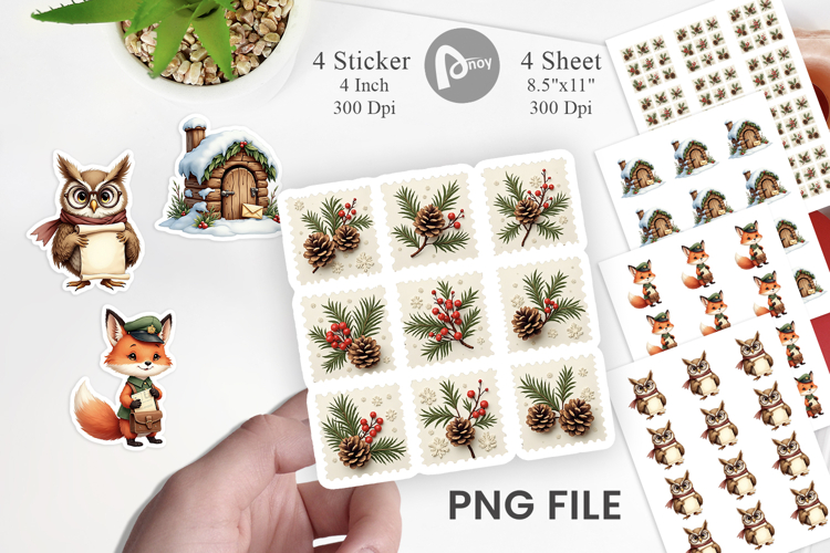 Vintage Woodland Post Office Sticker