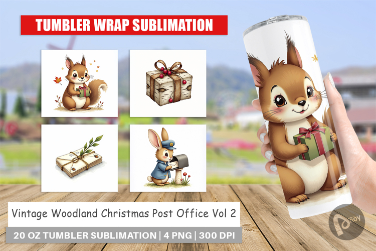 Vintage Woodland Post Office Tumbler