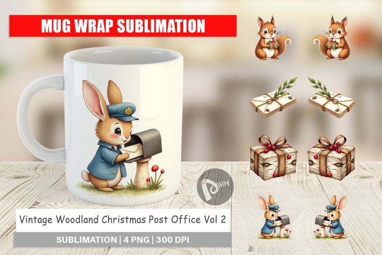 Vintage Woodland Post Office Mug Wrap