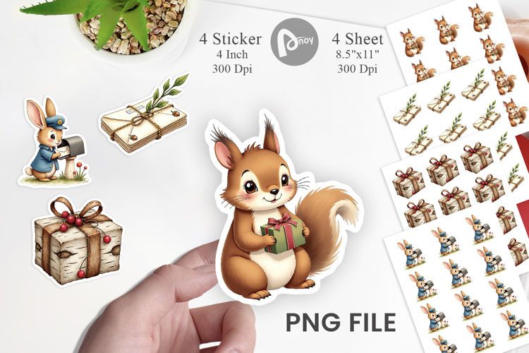 Vintage Woodland Post Office Sticker