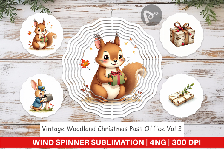 Vintage Woodland Post Office Wind Spinner