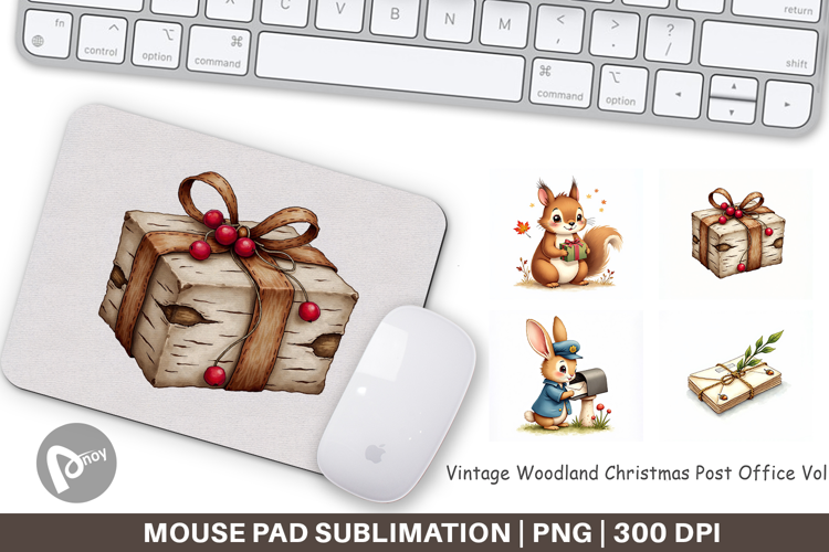 Vintage Woodland Post Office Mouse Pad