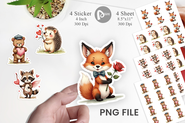 Vintage Woodland Valentine Sticker