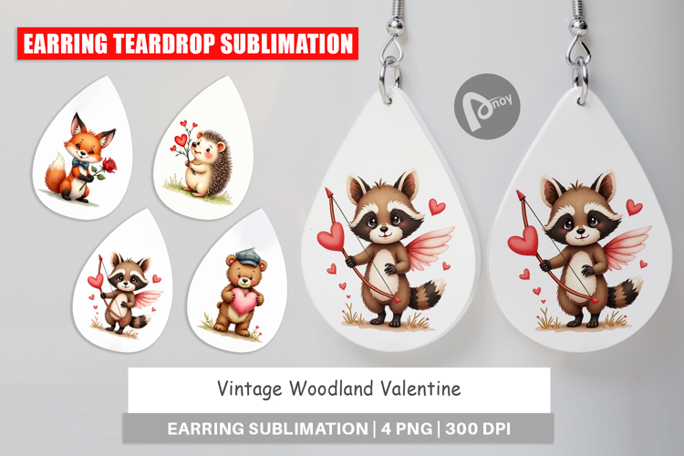 Vintage Woodland Valentine Earring