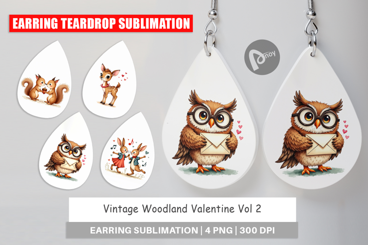 Vintage Woodland Valentine Earring