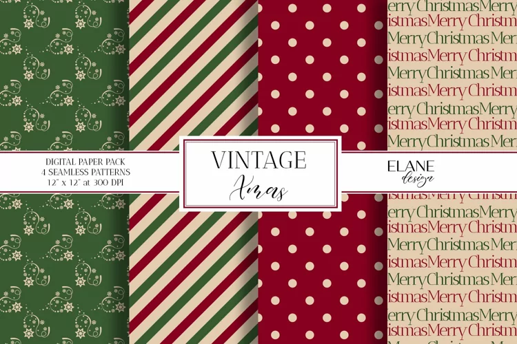 Vintage Christmas Digital Paper