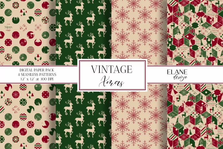 Vintage Christmas Digital Paper