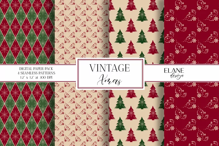 Vintage Christmas Digital Paper