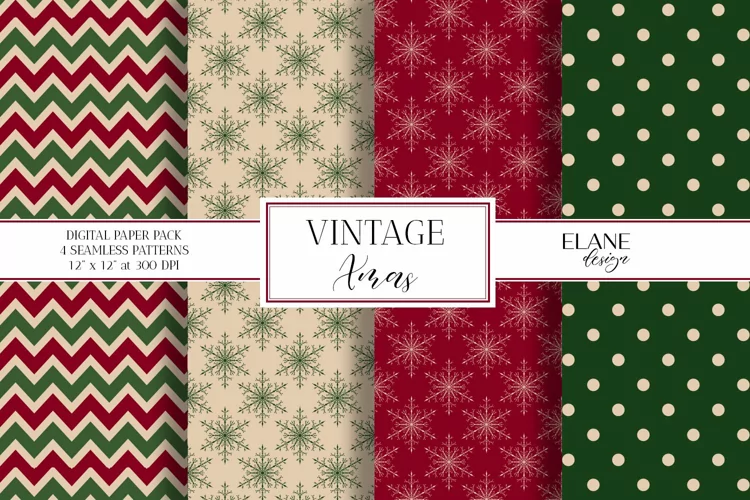 Vintage Christmas Digital Paper