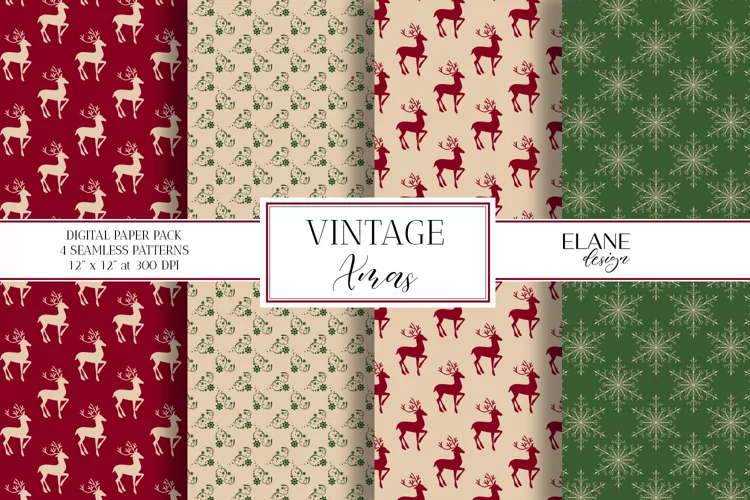 Vintage Christmas Digital Paper