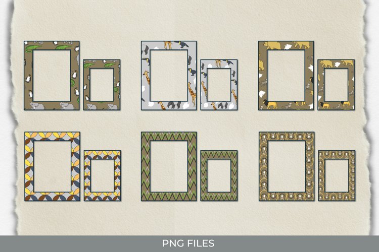 Vintage Zoo Seamless Pattern Frames example image 1