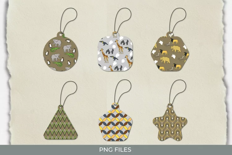 Vintage Zoo Seamless Pattern Shaped Tags