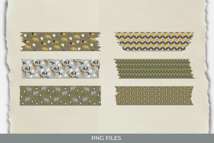 Vintage Zoo Seamless Pattern Tape
