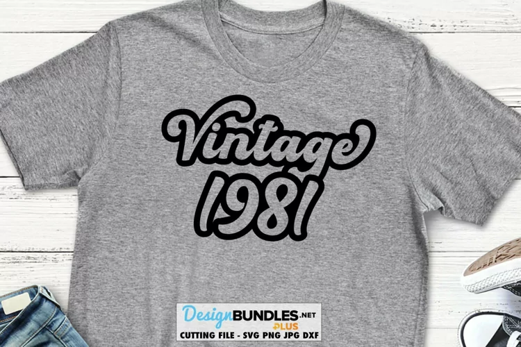 Vintage 1981 SVG | Retro Script 1981 SVG | Vintage SVG