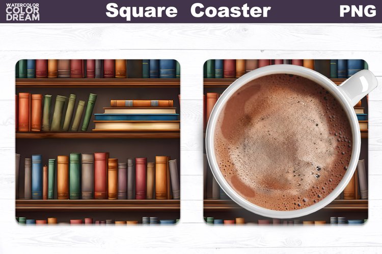 Vintage Books Square Coaster | Book Lover Coaster