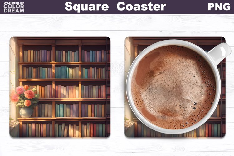 Vintage Books Square Coaster | Book Lover Coaster